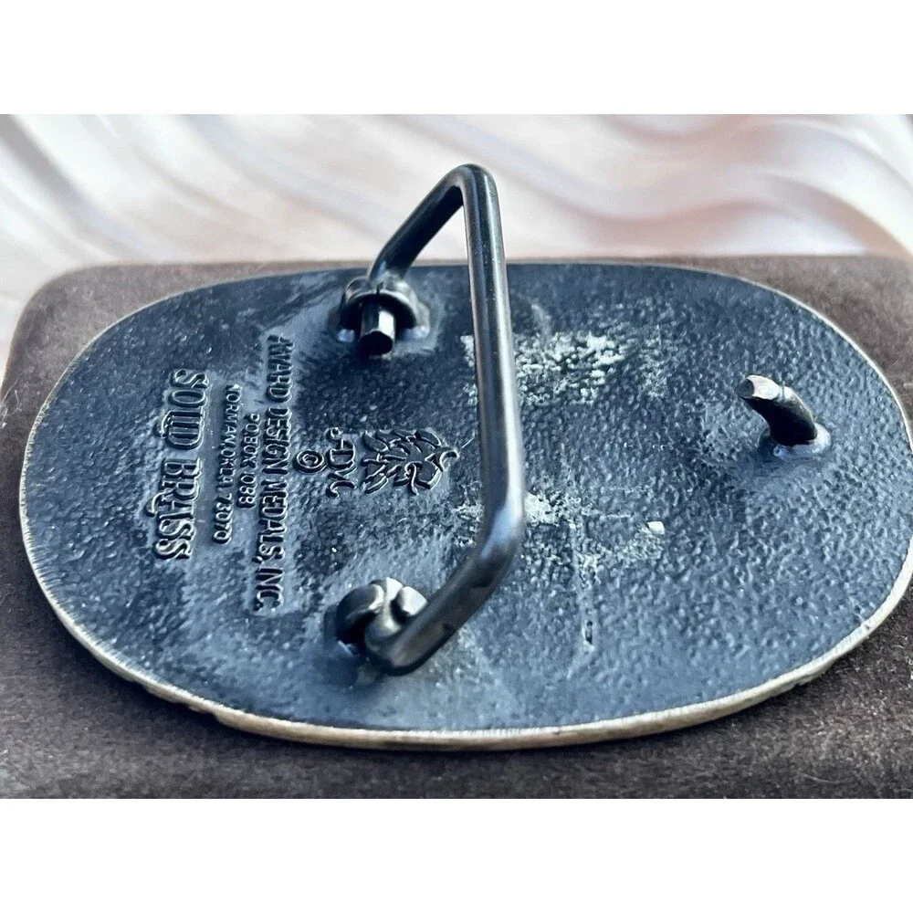 Vintage Solid Brass Bowling Belt Buckle Award Design Medals USA Bowler 3 Inch